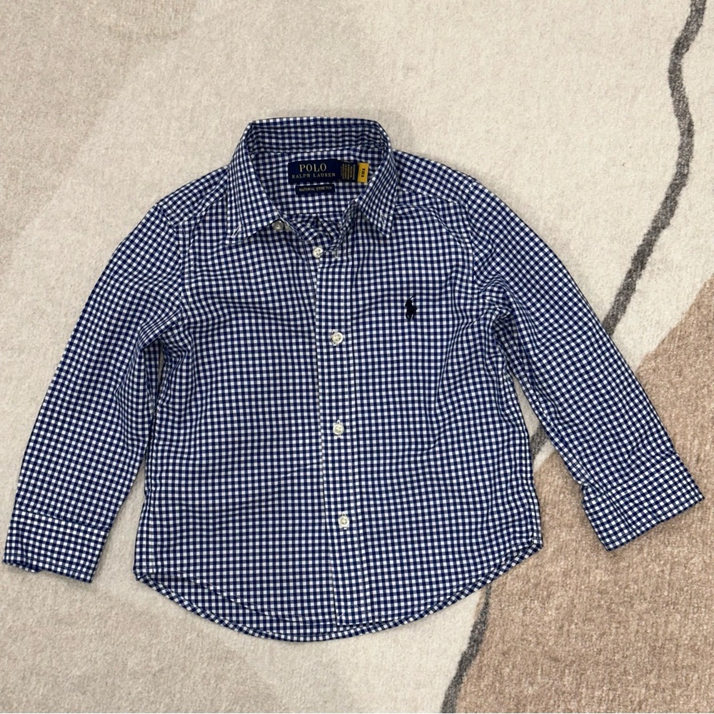 Ralph Lauren Kids Navy Checkered Button-Down Shirt